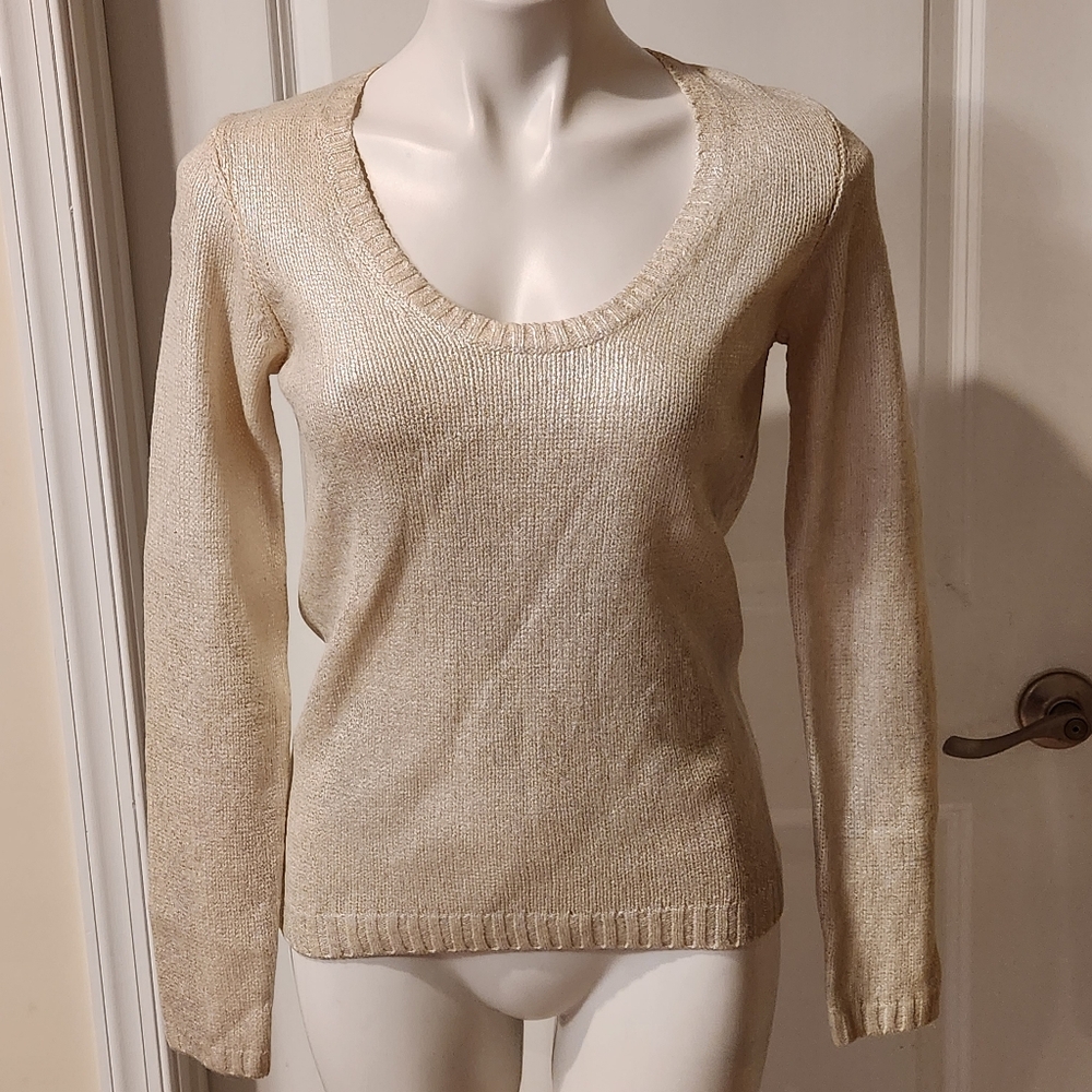 Aiko new with tags sweater white silver metallic size XS